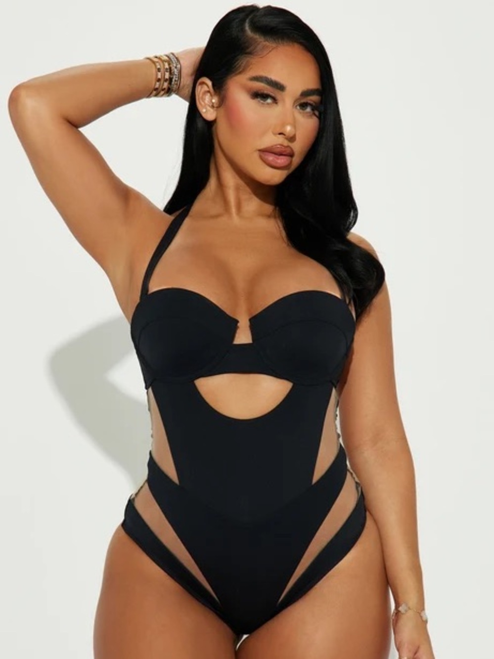 Megan Cutout 1 Piece Swimsuit - Black